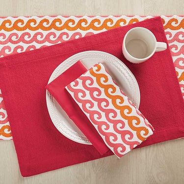 Waves Napkin Fuchsia Set of 12 Park Designs - The Fox Decor